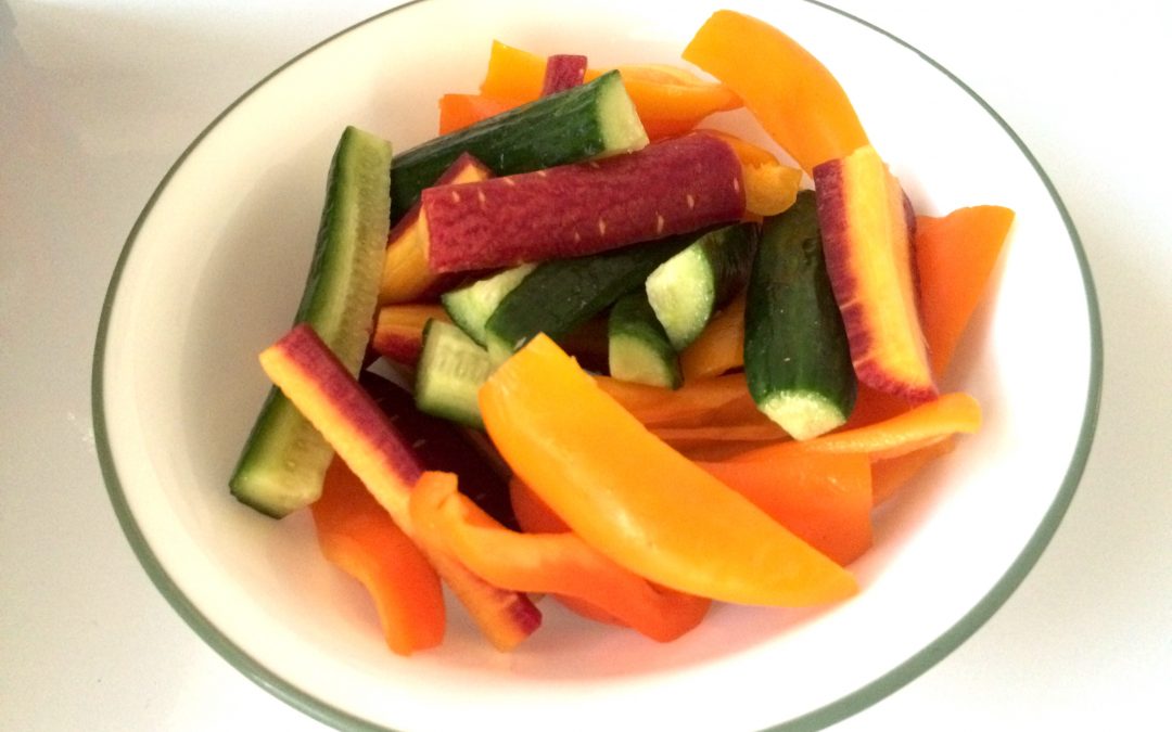 crunch bowl- carrots, cucumbers, and peppers